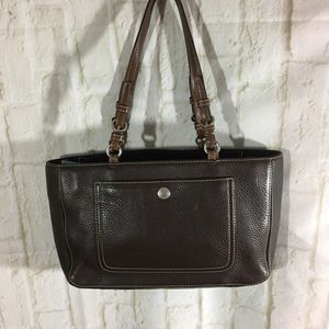 Authentic Coach leather shoulder bag & wristlet